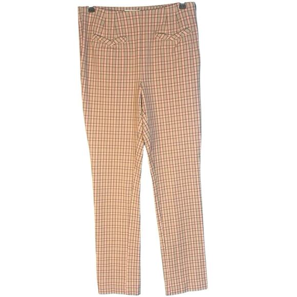Anthropologie The Essential Slim Plaid Check High Rise Ankle Pants Size 4 - Picture 4 of 8
